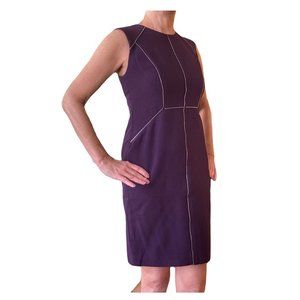 Carmen by Carmen Marc Valvo – Purple Shift Dress w/Zipper Accents, Sizes 2-12
